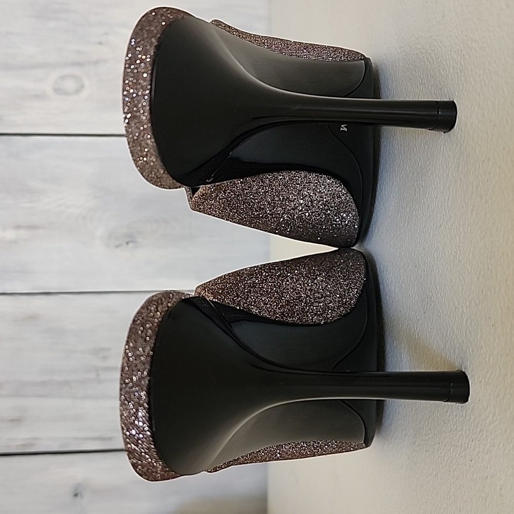 Calvin Klein Matos Open Toe Glitter Pump Heels Heel in Mahog Women's Size 9.5 - Picture 12 of 17